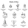 100Pcs 10 Styles Bicycle & Square & Balloon & Robot Tibetan Style Zinc Alloy Charms TIBEP-CJ0002-88-2