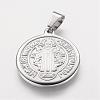 Non-Tarnish 304 Stainless Steel Pendants STAS-E117-04P-1