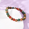Natural Picture Jasper & African Turquoise & Carnelian Beads Stretch Bracelets for Women Men BJEW-P398-01D-3