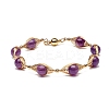 Healing Power Natural Amethyst Beaded Bracelets for Men Women X1-BJEW-TA00012-03-1