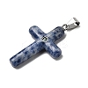Natural Blue Spot Jasper Cross Pendants KK-D021-04I-P-2