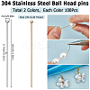 200Pcs 2 Colors 304 Stainless Steel Ball Head pins STAS-SC0007-82-2