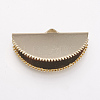 Brass Semi Circle Ribbon Crimp Ends KK-F731-19G-2
