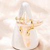 Cross Natural Pearl Finger Rings RJEW-K286-08G-4
