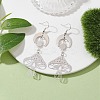 Brass & Stainless Steel Dangle Earrings EJEW-TA00396-2