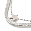 201 Stainless Steel Double Layer Snake Chain Necklaces STAS-B076-03P-2