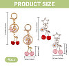 4Pcs 4 Styles Cherry Resin & Alloy Pendant Decorations HJEW-CA0001-73-2