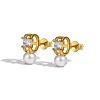 925 Sterling Silver Micro Pave Cubic Zirconia Earrings EJEW-Q804-03G-1