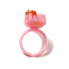 Cartoon Sweetmeats Resin Open Cuff Ring for Kids X-RJEW-K239-21-3
