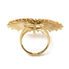 Ion Plating(IP) 304 Stainless Steel Sunflower Open Cuff Rings for Women RJEW-Z053-01G-3