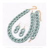 Acrylic Curb Chain Chain Necklaces & Dangle Earrings & Bracelets Sets FS-WGA399B-15-1