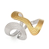 Adjustable 304 Stainless Steel Cuff Rings for Women LS-RJEW-B135-01GP-02-2