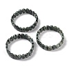 Natural Agate Oval Beaded Stretch Bracelet G-E010-01V-2