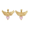 Brass Micro Pave Cubic Zirconia Pendants KK-F908-02G-02-1