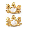 304 Stainless Steel Pave Natural White Shell Pendants STAS-C122-21A-02G-1