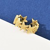 Brass Adjustable Cuff Rings for Women RJEW-H256-16G-2