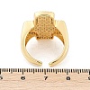 Brass Micro Pave Clear Cubic Zirconia Open Cuff Rings for Women LS-RJEW-R011-03G-01-5
