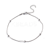Tarnish Resistant 304 Stainless Steel Round Snake Chain Anklets LS-AJEW-G024-13P-1