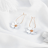 1 Pair Flower Alloy Hoop Earrings EJEW-LP0007-099-3