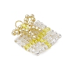 Glass Seed Beaded Christmas Gift Pendants PALLOY-MZ00899-03-3