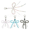 Alloy Glass Chip Pendant Decoration HJEW-FZ00040-3