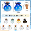   10Pcs 10 Colors Lucky Bag Shape Glass Cork Bottles Ornament AJEW-PH0004-64-4