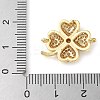 Brass Micro Pave Clear Cubic Zirconia Connector Charms KK-C086-04G-3