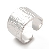 Non-Tarnish 304 Stainless Steel Textured Wide Band Open Cuff Ring for Women RJEW-F131-08P-1
