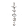 Brass Micro Pave Clear Cubic Zirconia Pendants KK-D101-01D-P-1