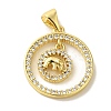 Brass Micro Pave Cubic Zirconia Pendants KK-Z042-22G-1