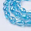 Electroplate Glass Beads Strands EGLA-D015-15x10mm-22-2