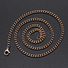 Men's 201 Stainless Steel Cuban Link Chain Necklaces NJEW-T012-04A-66-RG-2
