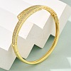 Brass Micro Pave Clear Cubic Zirconia Hinged Bangles for Women BJEW-S168-04G-2