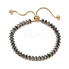 304 Stainless Steel Pave Horse Eye Jet Rhinestone Slider Bracelets for Women BJEW-G779-01G-4