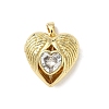 Brass Micro Pave Cubic Zirconia Locket Pendants LS-KK-F905-05G-01-1
