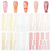 Olycraft 12Pcs 6 Colors Imitation Metal Line Nail Art Stickers MRMJ-OC0003-93-1