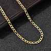 3.8MM 304 Stainless Steel Figaro Chain Necklaces for Women NJEW-B134-02B-G-2