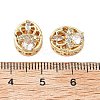 Brass Micro Pave Cubic Zirconia Beads KK-A259-08G-3