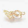 Brass Cubic Zirconia Pendants X-ZIRC-Q002-106G-2