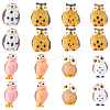 16Pcs 8 Styles Resin Owl Figurines DJEW-DR0001-09-1