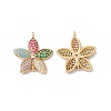 Rack Plating Brass Micro Pave Colorful Cubic Zirconia Pendants ZIRC-C040-26G-1