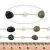Natural Indian Agate Nuggets & 316 Stainless Steel Handmade Link Chains CHS-K021-14G-17-3