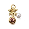 Brass Micro Pave Cubic Zirconia Pendants KK-B136-25G-1