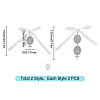 Tibetan Style Alloy & Glass Oval Photo Bouquet Hanging Ornaments HJEW-HY0001-11-2