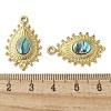 Teardrop 304 Stainless Steel Natural Paua Shell/White Shell Pendants Ion Plating(IP) STAS-U037-09G-02-3