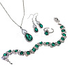 Alloy Rhinestone Glass Jewelry Sets FS-WG78952-01-2