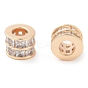 Brass Micro Pave Clear Cubic Zirconia Beads KK-U028-20G-1
