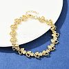 Brass Micro Pave Clear Cubic Zirconia Link Bracelets for Women BJEW-F504-14G-1
