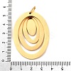 Oval 304 Stainless Steel Pendants STAS-M121-01G-3