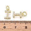Brass Micro Pave Clear Cubic Zirconia Charms KK-N241-001I-3
